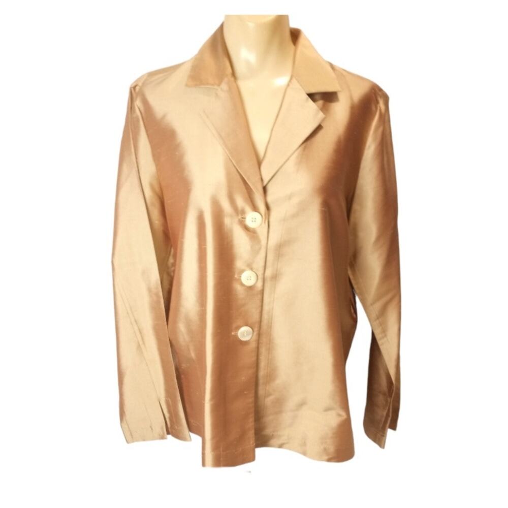 VALERIE STEVENS 100% Silk Blouse S Glam Dressy Clubwear